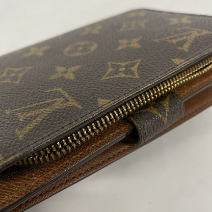 Louis Vuitton Wallet Monogram Porte Papier Zip M61207 Brown Ladies