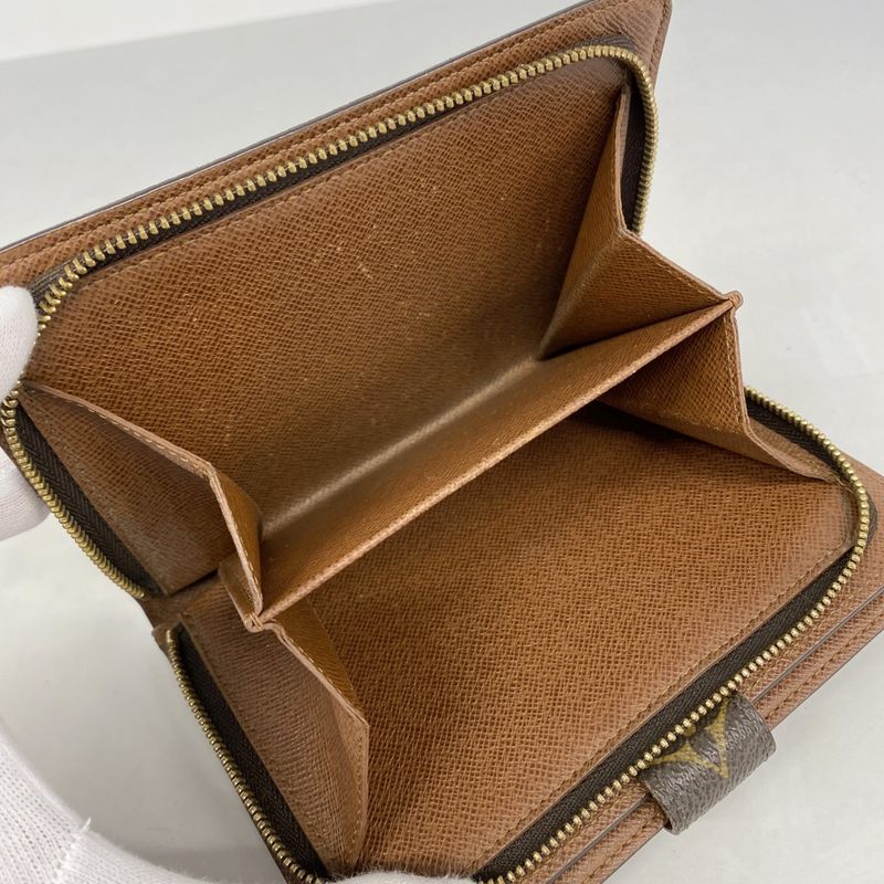 Louis Vuitton Wallet Monogram Porte Papier Zip M61207 Brown Ladies