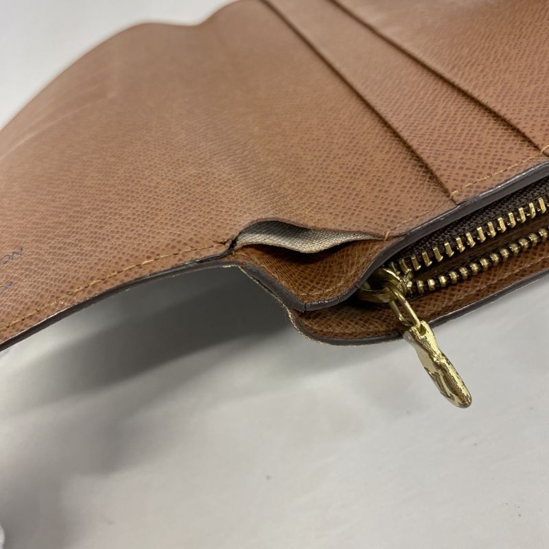 Louis Vuitton Wallet Monogram Porte Papier Zip M61207 Brown Ladies
