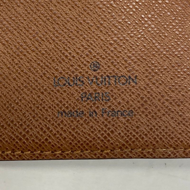Louis Vuitton Wallet Monogram Porte Papier Zip M61207 Brown Ladies