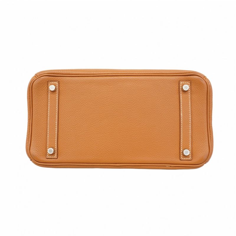 Hermes Handbag Birkin 30 Togo Gold Silver Hardware □H Engraved Ladies