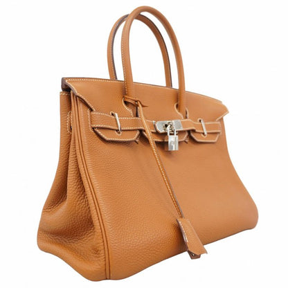 Hermes Handbag Birkin 30 Togo Gold Silver Hardware □H Engraved Ladies