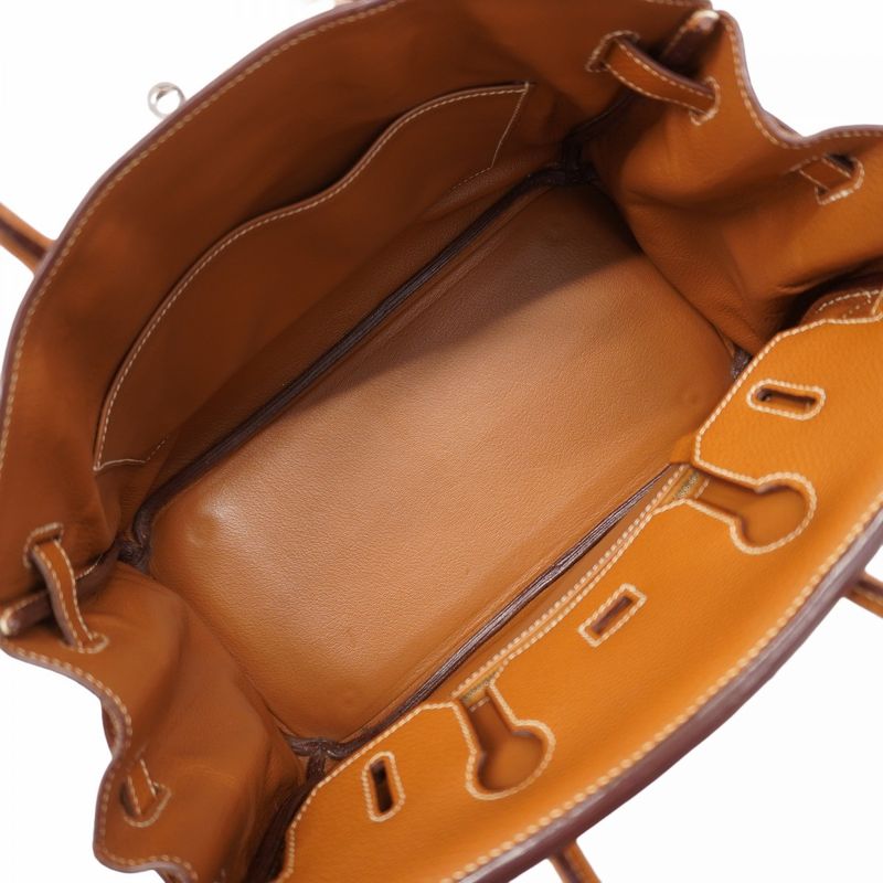 Hermes Handbag Birkin 30 Togo Gold Silver Hardware □H Engraved Ladies