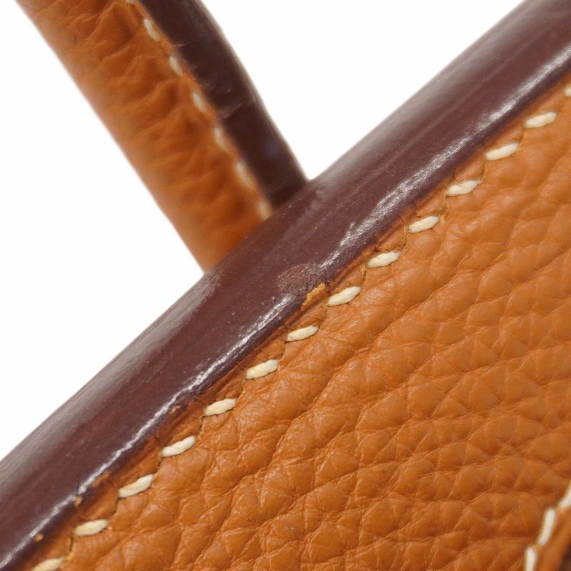 Hermes Handbag Birkin 30 Togo Gold Silver Hardware □H Engraved Ladies