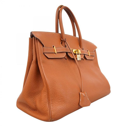 Hermes Handbag Birkin 35 Barenia Faubourg Fauve Gold Hardware □I Engraved Ladies