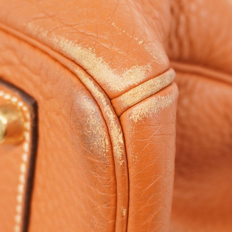 Hermes Handbag Birkin 35 Barenia Faubourg Fauve Gold Hardware □I Engraved Ladies