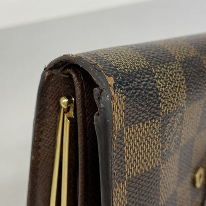 Louis Vuitton Wallet Damier Portefeuille Viennois N61674 Ebène Ladies