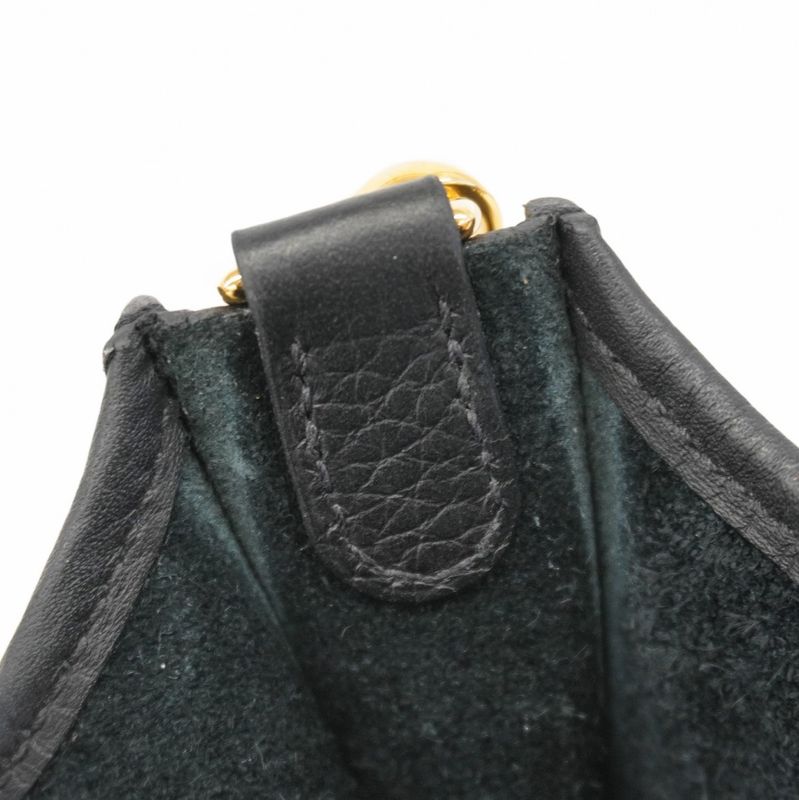 Hermes Shoulder Bag Evelyn TPM Taurillon Cles Mance Black Gold Hardware W