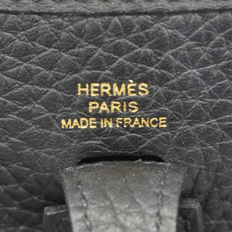 Hermes Shoulder Bag Evelyn TPM Taurillon Cles Mance Black Gold Hardware W