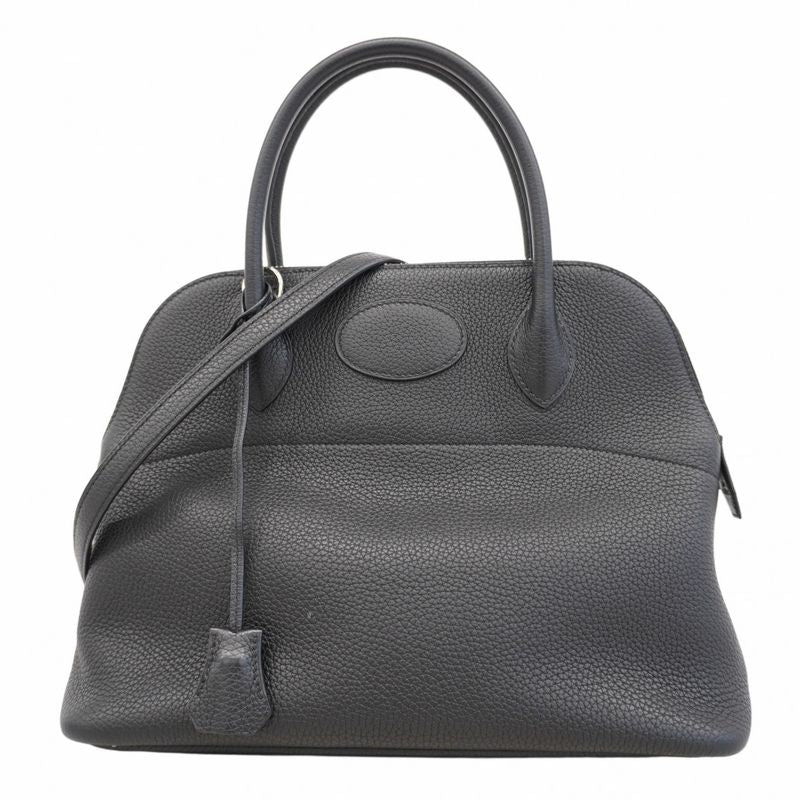 Hermes Handbag Bolide 31 Taurillon Cles Mance Black Silver Hardware Y Engraved