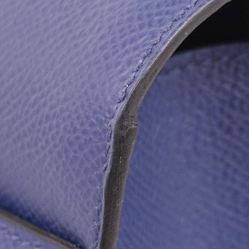 Hermes Shoulder Bag Vel-21 Vaux Epson Blue Navy Gold/silver Hardware Stamped Z