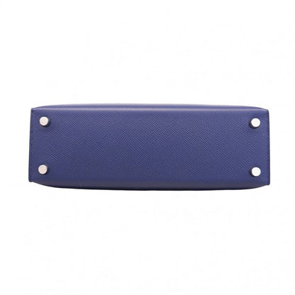 Hermes Shoulder Bag Vel-21 Vaux Epson Blue Navy Gold/silver Hardware Stamped Z