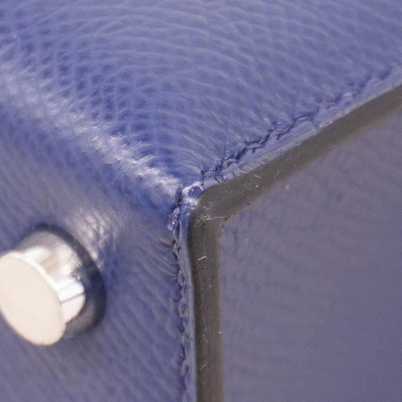 Hermes Shoulder Bag Vel-21 Vaux Epson Blue Navy Gold/silver Hardware Stamped Z