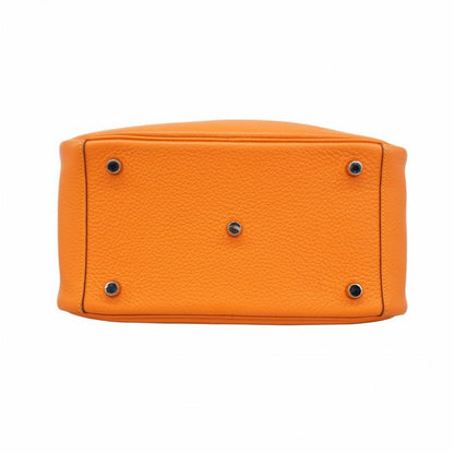 Hermes Handbag Lindy 26 Taurillon Cles Mance Orange Currie Silver Hardware □P
