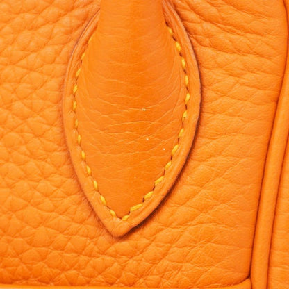 Hermes Handbag Lindy 26 Taurillon Cles Mance Orange Currie Silver Hardware □P