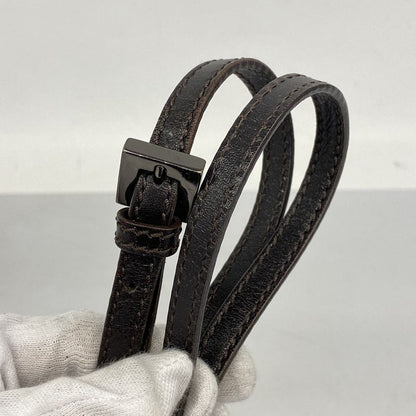 Fendi Shoulder Bag Zucchino Nylon Canvas Brown Silver Hardware