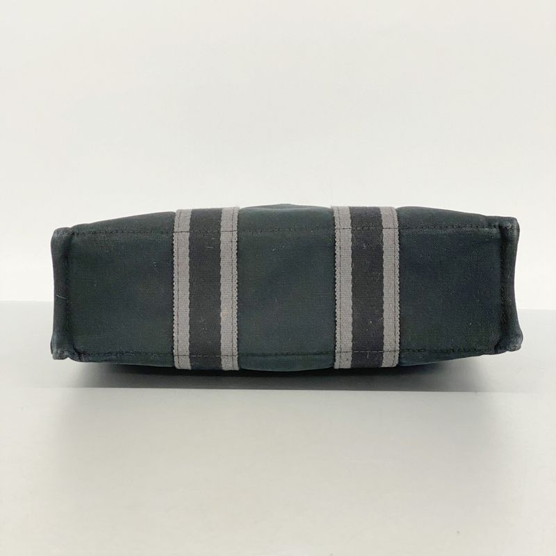 Hermes Handbag Fourre Tout PM Canvas Black Silver Hardware Women