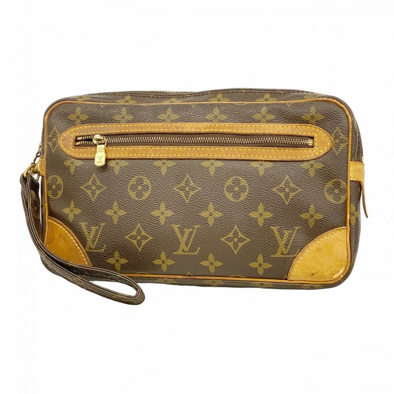 Louis Vuitton Clutch Bag Monogram Marly Dragonne GM M51825 Brown Men's