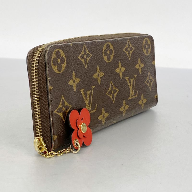 Louis Vuitton Long Wallet Monogram Flower Charm Portefeuille Cles M62940 Brown