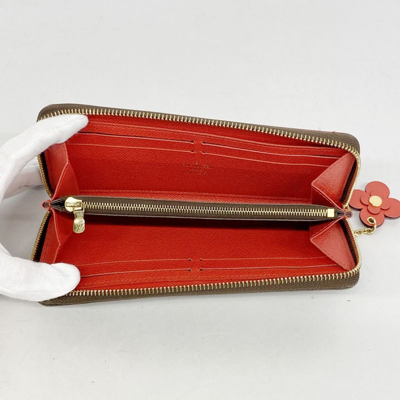 Louis Vuitton Long Wallet Monogram Flower Charm Portefeuille Cles M62940 Brown