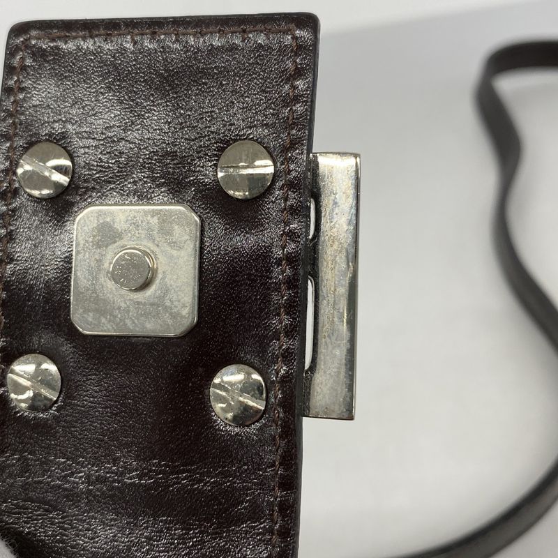 Fendi Shoulder Bag Zucca Nylon Canvas Brown Silver Hardware Women