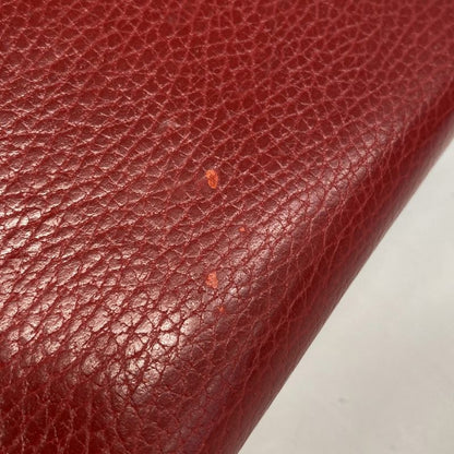 Gucci Long Wallet GG Marmont 456116 Leather Red Gold Hardware Women