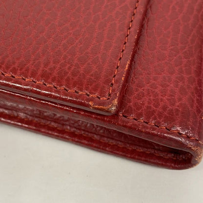 Gucci Long Wallet GG Marmont 456116 Leather Red Gold Hardware Women