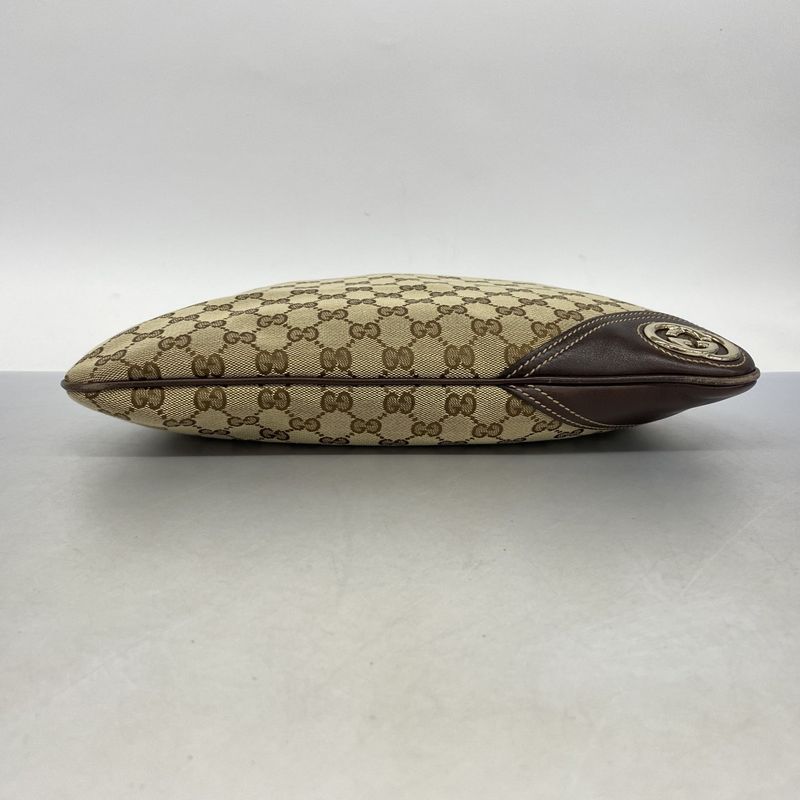 Gucci Shoulder Bag GG Canvas Interlocking G 169947 Canvas Brown Chien Pan Gold