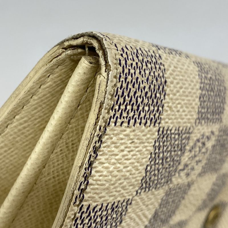 Louis Vuitton Damier Azure Portefeuille Sarah N61735 White Women's