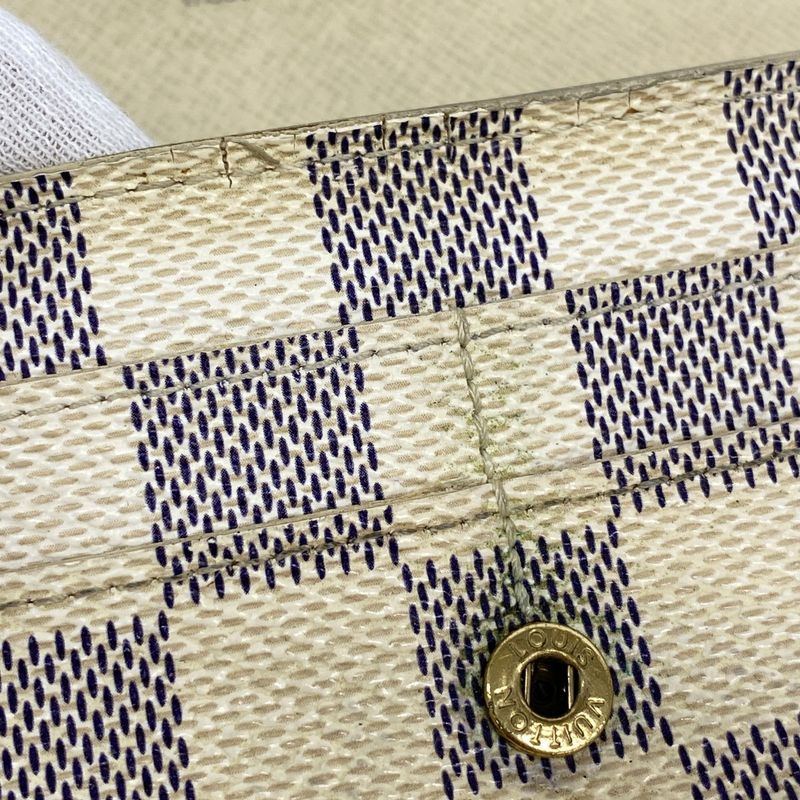 Louis Vuitton Damier Azure Portefeuille Sarah N61735 White Women's