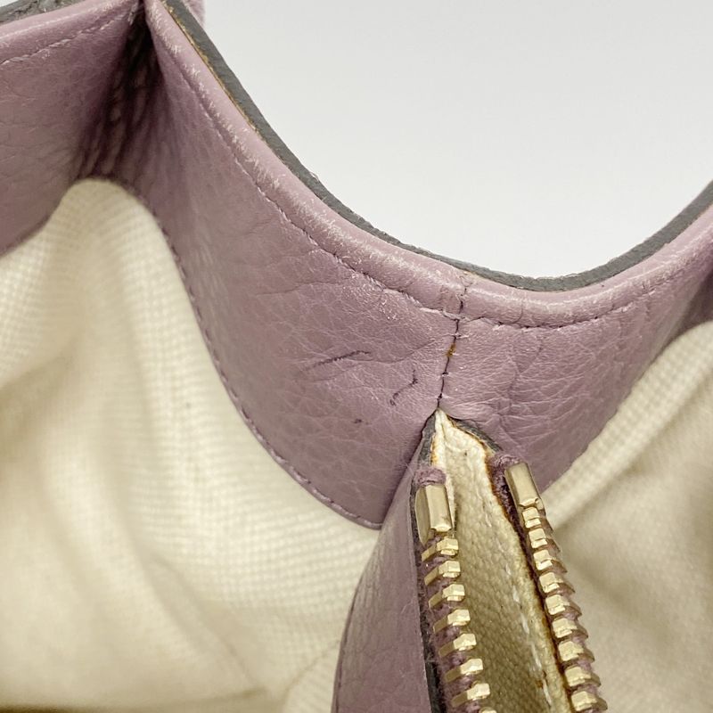 Gucci Handbag Bamboo 323660 Leather Purple Chien Pan Gold Hardware Women