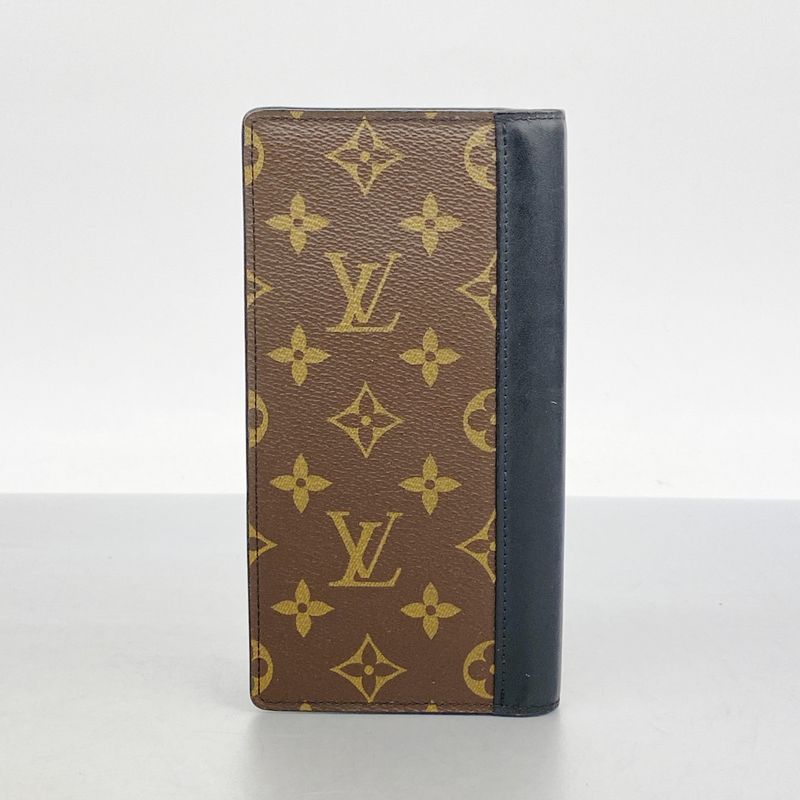 Louis Vuitton Long Wallet Monogram Macassar Portefeuille Brazza M69410 Brown
