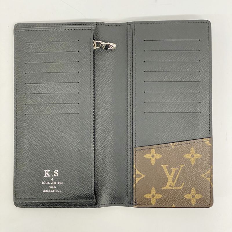 Louis Vuitton Long Wallet Monogram Macassar Portefeuille Brazza M69410 Brown