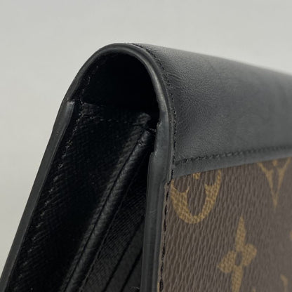 Louis Vuitton Long Wallet Monogram Macassar Portefeuille Brazza M69410 Brown
