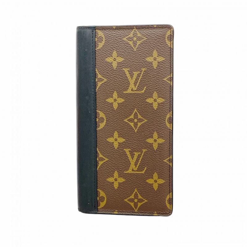 Louis Vuitton Long Wallet Monogram Macassar Portefeuille Brazza M69410 Brown