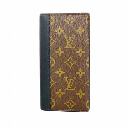 Louis Vuitton Long Wallet Monogram Macassar Portefeuille Brazza M69410 Brown