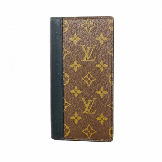 Louis Vuitton Long Wallet Monogram Macassar Portefeuille Brazza M69410 Brown