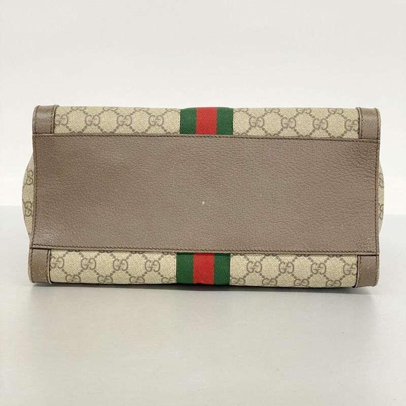 Gucci Tote Bag Ophidia 524537 PVC Brown Gold Hardware 2way Bag Women's