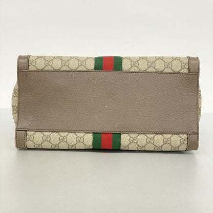 Gucci Tote Bag Ophidia 524537 PVC Brown Gold Hardware 2way Bag Women's