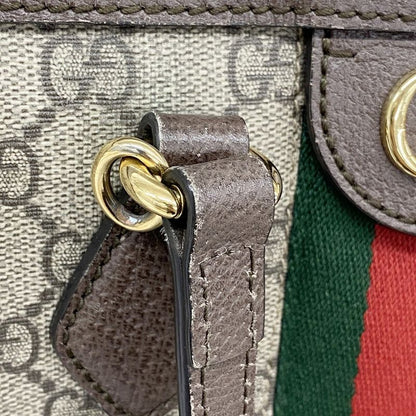 Gucci Tote Bag Ophidia 524537 PVC Brown Gold Hardware 2way Bag Women's
