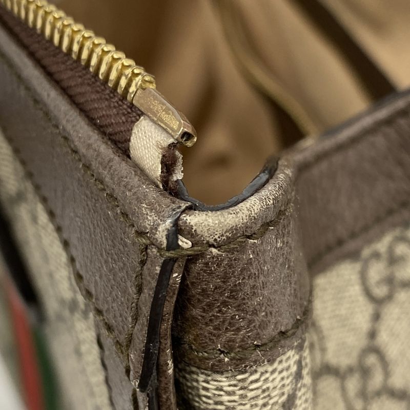 Gucci Tote Bag Ophidia 524537 PVC Brown Gold Hardware 2way Bag Women's