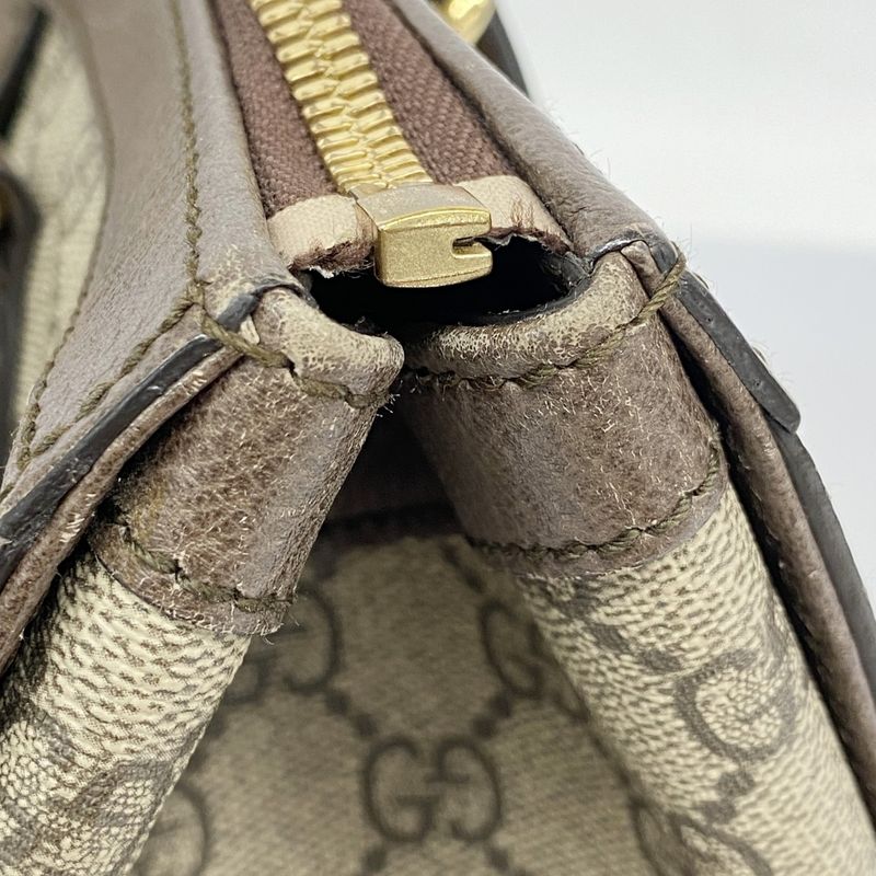 Gucci Tote Bag Ophidia 524537 PVC Brown Gold Hardware 2way Bag Women's