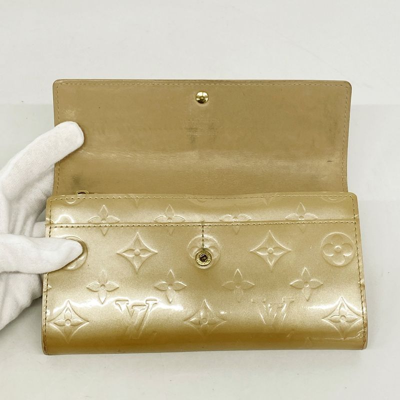 Louis Vuitton Vernis Pochette Porte Monet Cles Di M91380 Noisette Women's Long