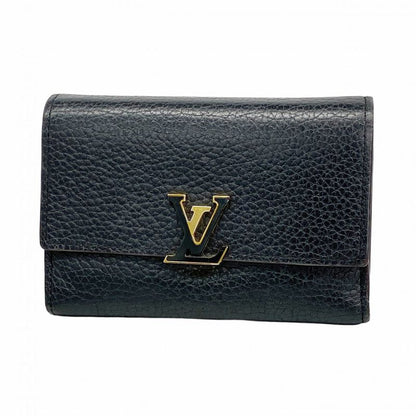 Louis Vuitton Trifold Wallet Portefeuille Capucines Compact M62157 Noir/hot Pin