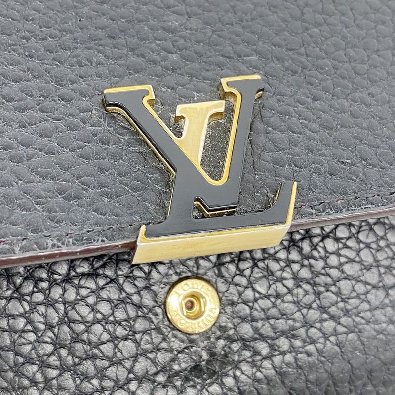 Louis Vuitton Trifold Wallet Portefeuille Capucines Compact M62157 Noir/hot Pin