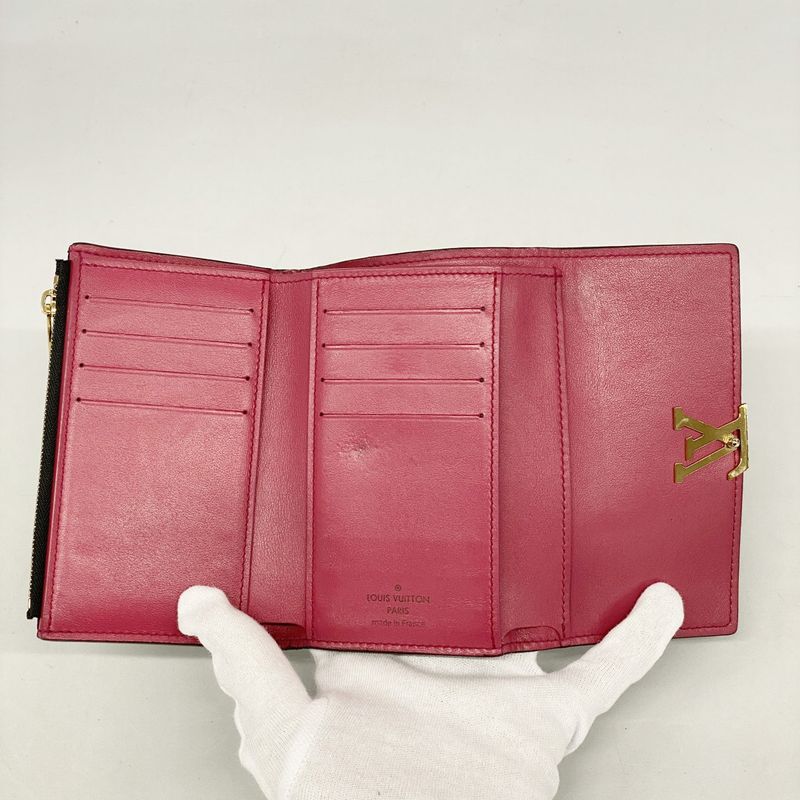 Louis Vuitton Trifold Wallet Portefeuille Capucines Compact M62157 Noir/hot Pin