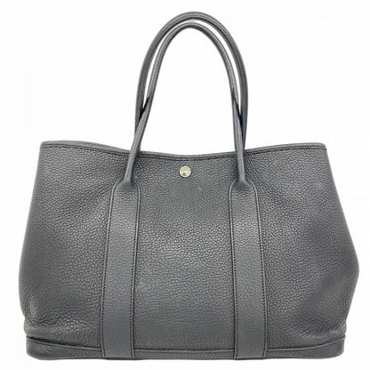Hermes Tote Bag Garden Party PM Negonda Black Silver Hardware □L Engraved Ladies