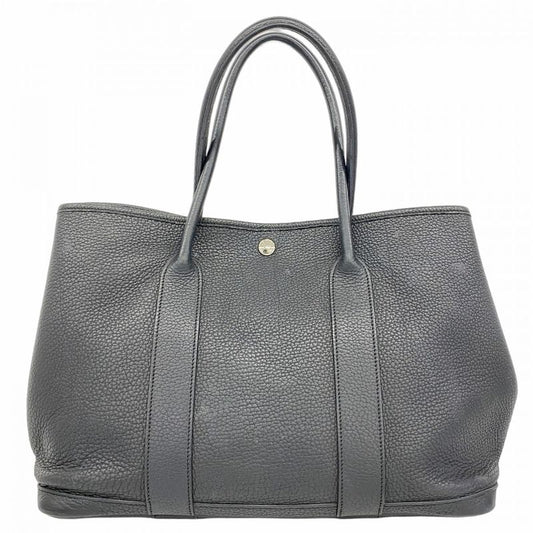 Hermes Tote Bag Garden Party PM Negonda Black Silver Hardware □L Engraved Ladies