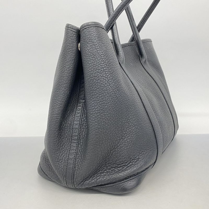 Hermes Tote Bag Garden Party PM Negonda Black Silver Hardware □L Engraved Ladies