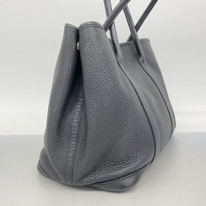 Hermes Tote Bag Garden Party PM Negonda Black Silver Hardware □L Engraved Ladies